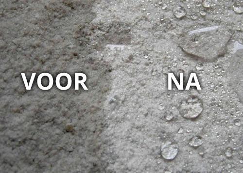 Geïmpregneerde betonvloer voor en na