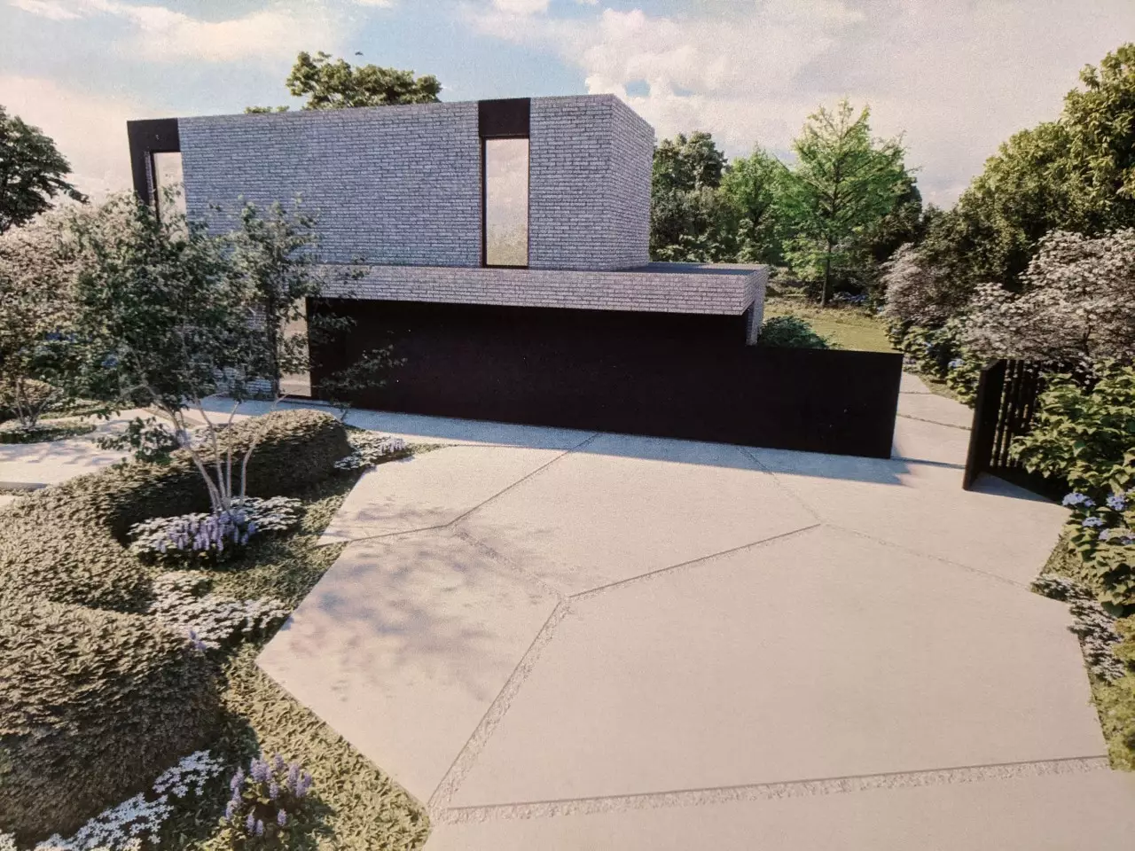 Stapstenen uit gepolierde beton vooraanzicht