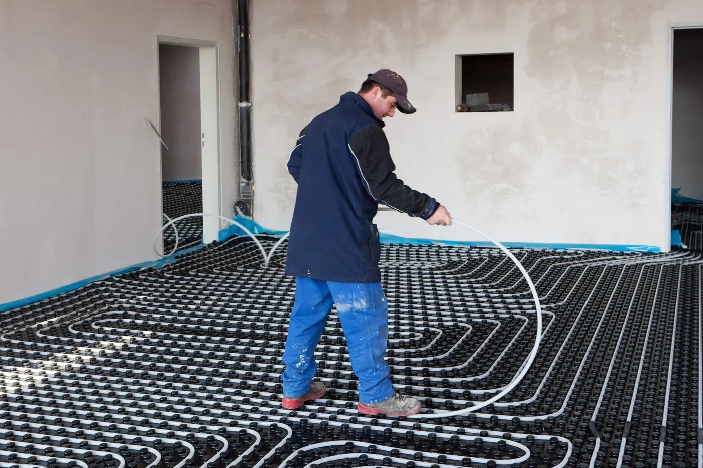 Beton met vloerverwarming